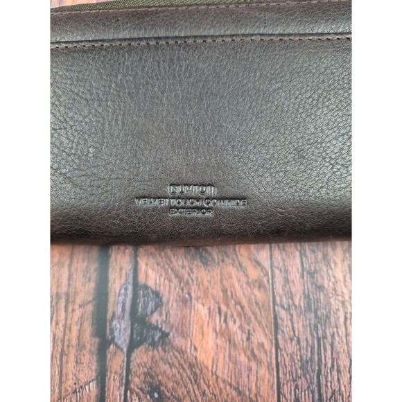Womens Buxton Velvet Touch Leather Wallet Brown ID Cards Clutch Change Checkbook - Picture 3 of 11